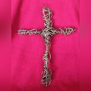 Rustic Wire Cross 9 inch tall